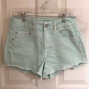 American Eagle Teal Washed Shorts